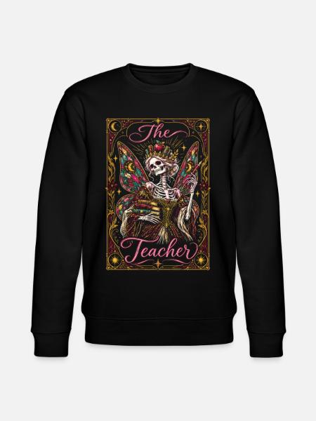 Das Lehrer-Karten-Feenkern-Skelett - Stanley/Stella Unisex Bio-Sweatshirt CHANGER - Schwarz