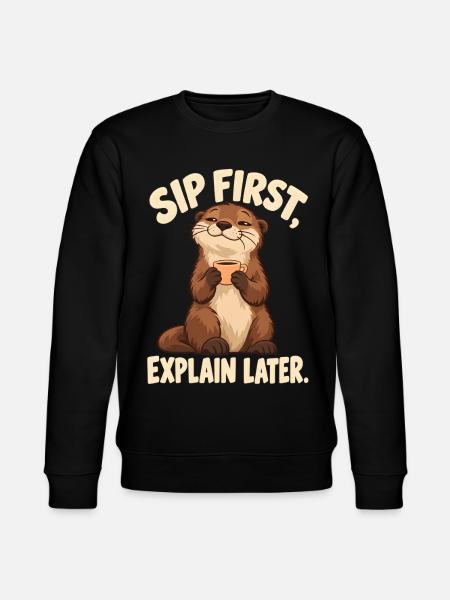 Erst trinken dann erklären - Stanley/Stella Unisex Bio-Sweatshirt CHANGER - Schwarz