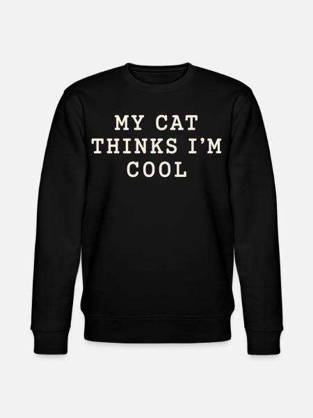 Meine Katze findet mich cool - Stanley/Stella Unisex Bio-Sweatshirt CHANGER - Schwarz