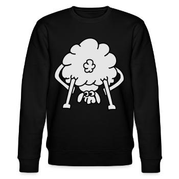 Bauer und Schaf Cartoon-Stil - Stanley/Stella Unisex Bio-Sweatshirt CHANGER  - Schwarz - Vorne - Nik (191cm) & Marisol (170cm)