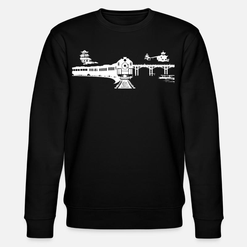 Eisenbahn Skizze - Stanley/Stella Unisex Bio-Sweatshirt CHANGER  - Schwarz