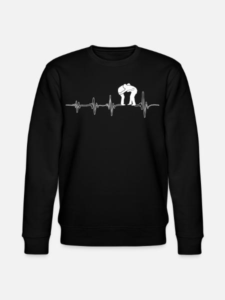 My heart beats for wrestling - Stanley/Stella CHANGER Unisex Organic Sweatshirt - black