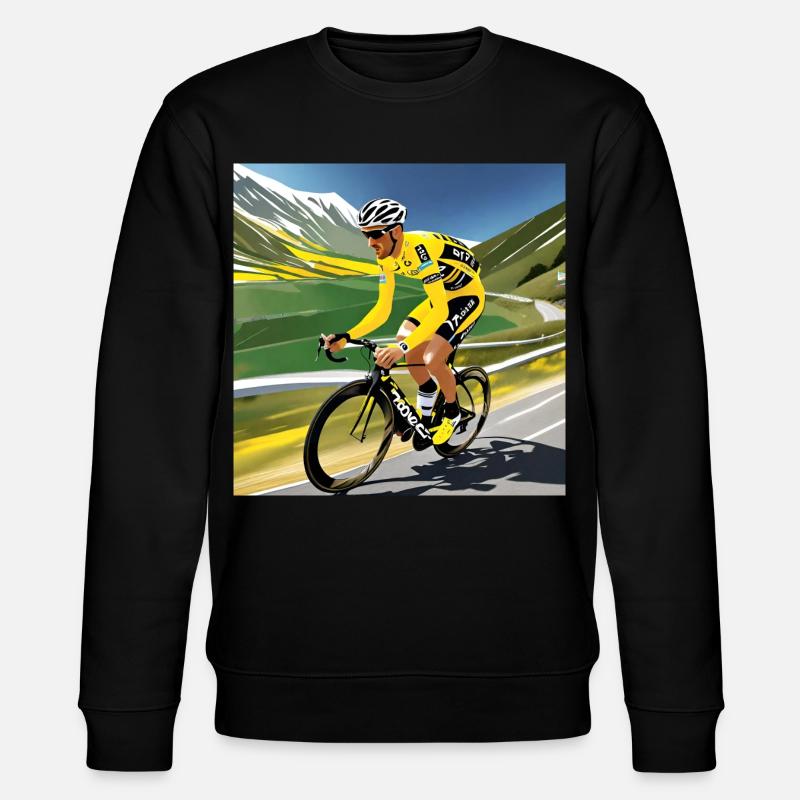 Retro-Radfahrer - Stanley/Stella Unisex Bio-Sweatshirt CHANGER  - Schwarz