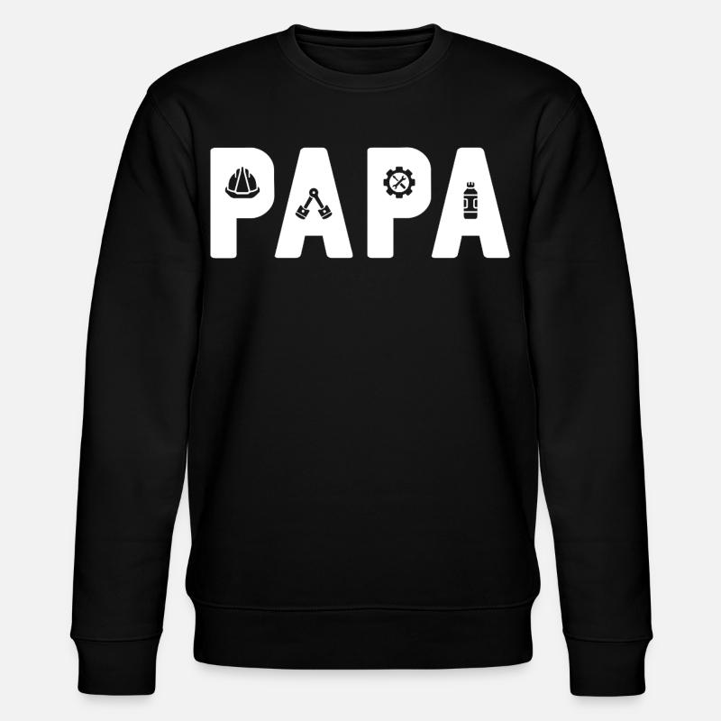 PAPA Engineer: The Mechanical Dad - Stanley/Stella CHANGER Unisex Organic Sweatshirt - black