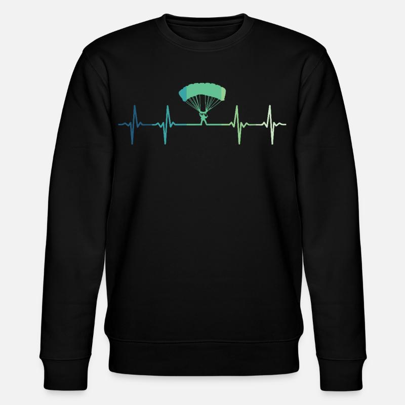 Paragliding-Herzschlag-Gleitschirm - Stanley/Stella Unisex Bio-Sweatshirt CHANGER  - Schwarz