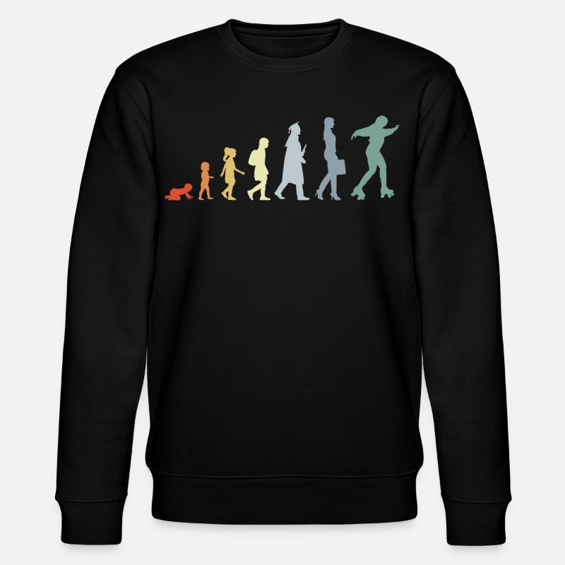 Roller Skater Evolution - Stanley/Stella Unisex Bio-Sweatshirt CHANGER  - Schwarz