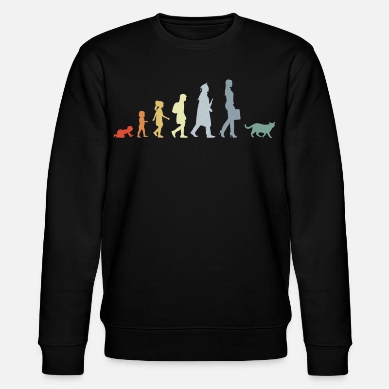 Evolution eines Katzenliebhabers - Stanley/Stella Unisex Bio-Sweatshirt CHANGER  - Schwarz
