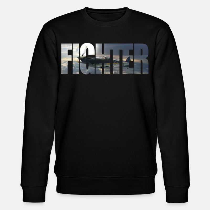 Fighter Spitfire - Stanley/Stella CHANGER Unisex Organic Sweatshirt - black