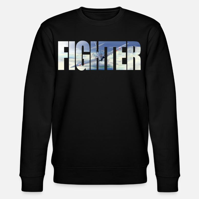 Fighter Spitfire - Stanley/Stella Unisex Bio-Sweatshirt CHANGER  - Schwarz