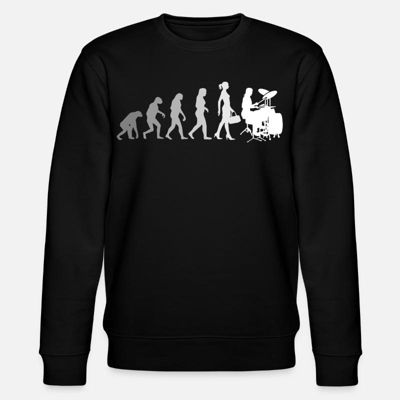 Evolution Schlagzeugerin Percussion Drummer - Stanley/Stella CHANGER Unisex Organic Sweatshirt - black