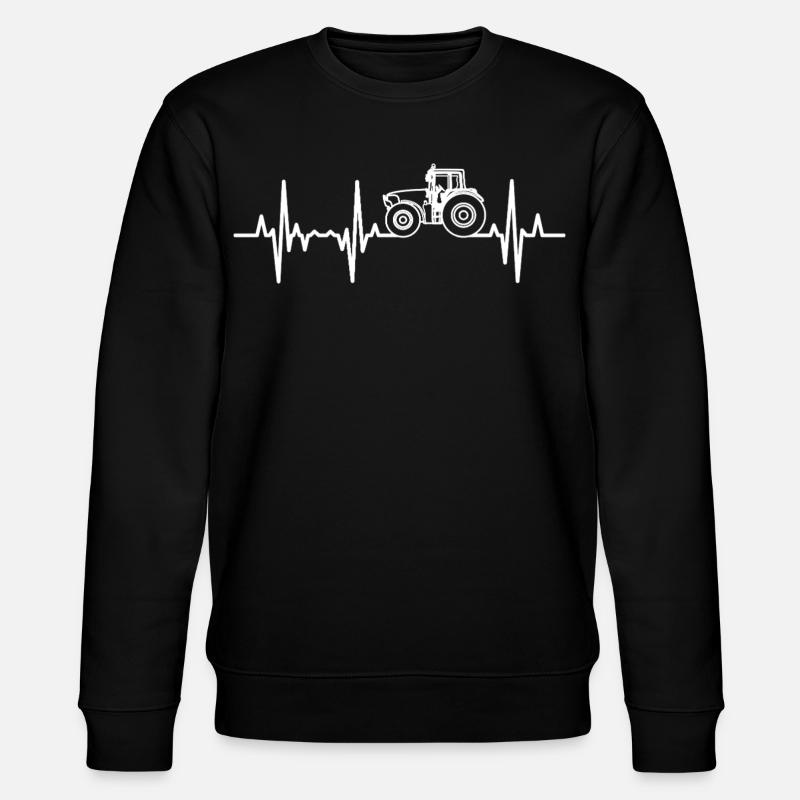 Traktor Herzfrequenz - Stanley/Stella Unisex Bio-Sweatshirt CHANGER  - Schwarz