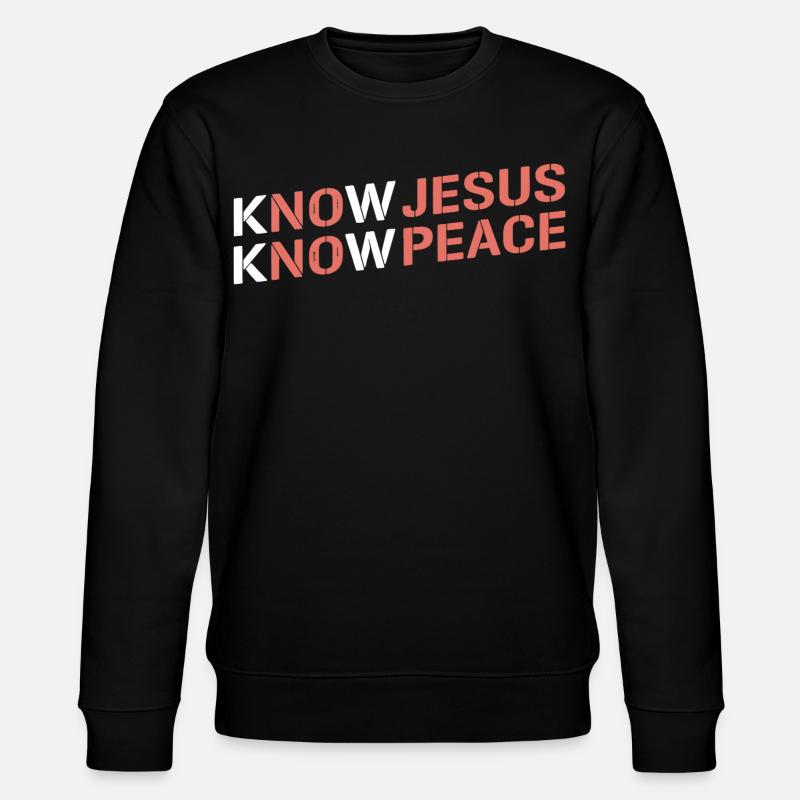 Know Jesus Know Peace Gradient - Stanley/Stella CHANGER Unisex Organic Sweatshirt - black