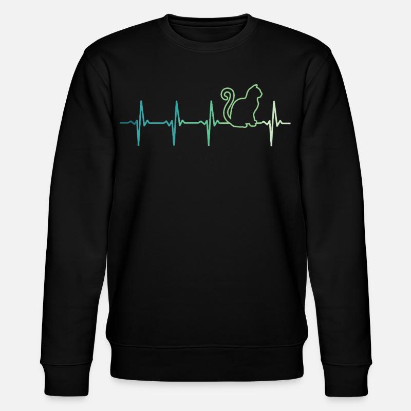 chat battement de coeur chats - Sweat bio CHANGER Stanley/Stella Unisexe - noir