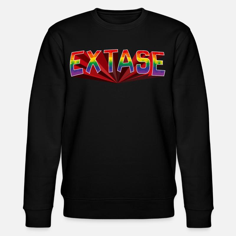Ekstase Regenbogen Schrift - Stanley/Stella Unisex Bio-Sweatshirt CHANGER  - Schwarz