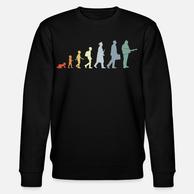 Gitarrist Evolution - Stanley/Stella Unisex Bio-Sweatshirt CHANGER  - Schwarz