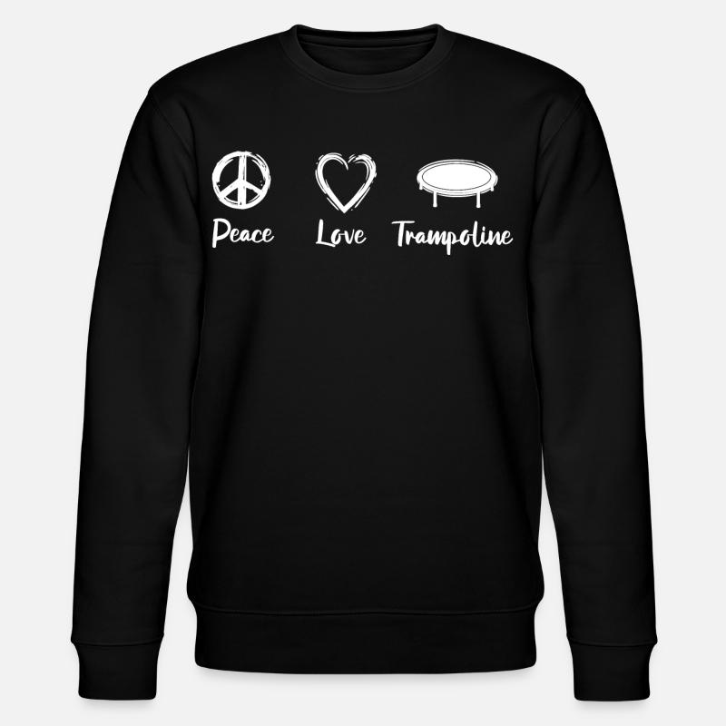 Peace Love Trampoline - Stanley/Stella Unisex Bio-Sweatshirt CHANGER  - Schwarz