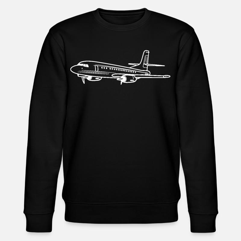Flugzeug Line Art - Stanley/Stella Unisex Bio-Sweatshirt CHANGER  - Schwarz