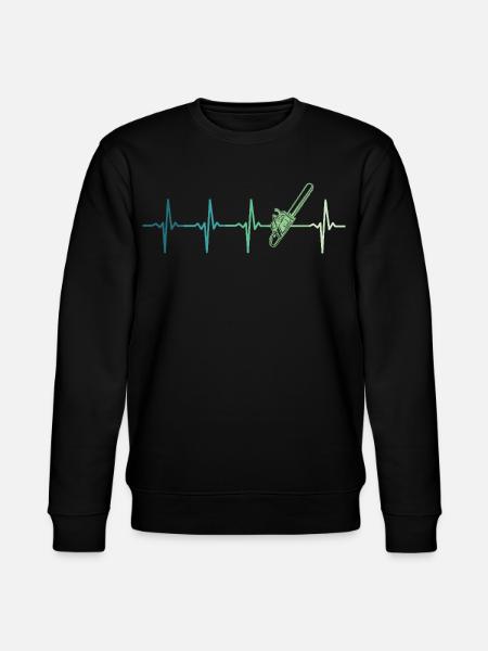 Forest Heartbeat Lumberjack Chainsaw - Stanley/Stella CHANGER Unisex Organic Sweatshirt - black