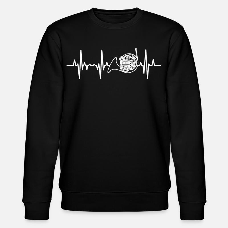 Waldhorn Herzklopfen - Stanley/Stella Unisex Bio-Sweatshirt CHANGER  - Schwarz