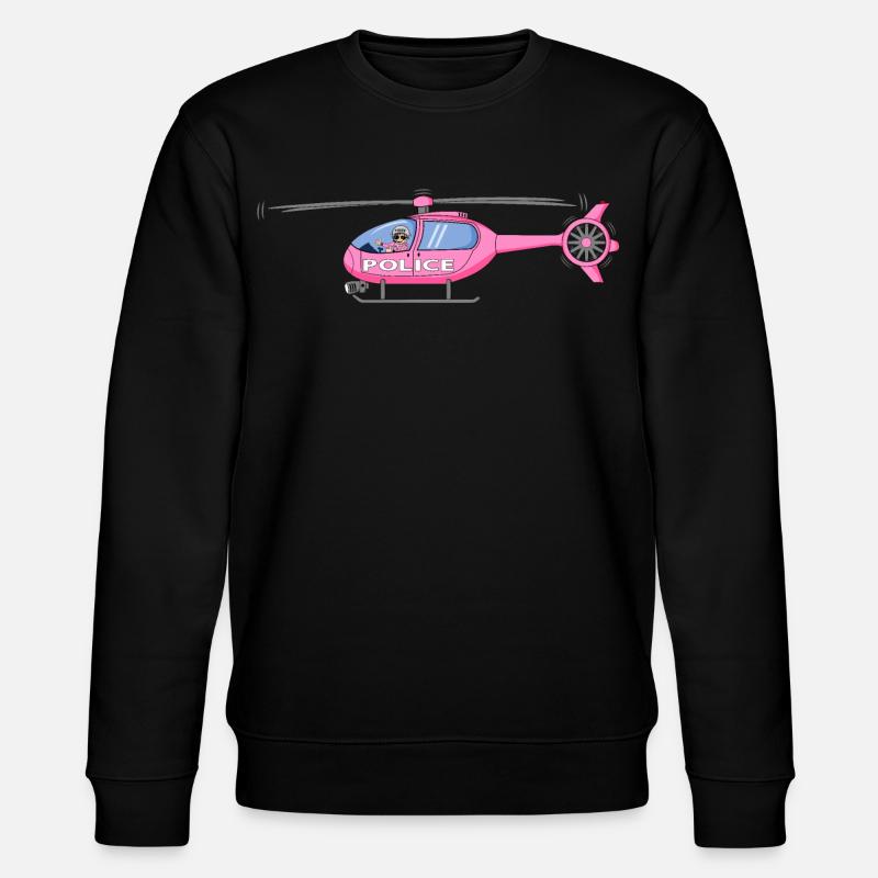 Polizeihubschrauber in Rosa - Stanley/Stella Unisex Bio-Sweatshirt CHANGER  - Schwarz
