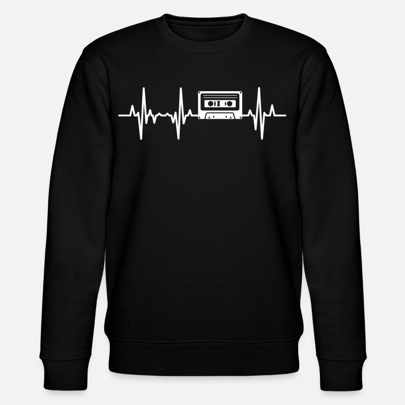 80er Kassette Herzfrequenz - Stanley/Stella Unisex Bio-Sweatshirt CHANGER  - Schwarz