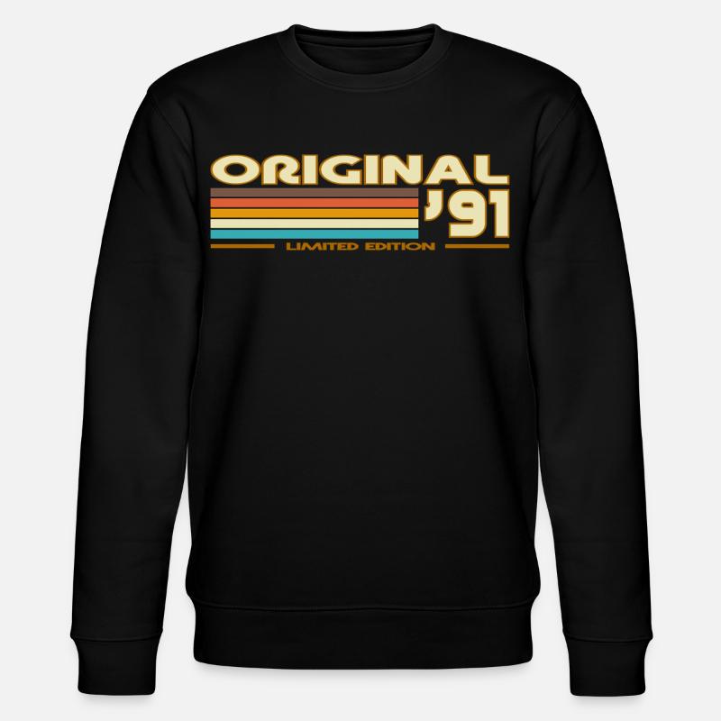 Original 91 Retro Stripes - Stanley/Stella CHANGER Unisex Organic Sweatshirt - black