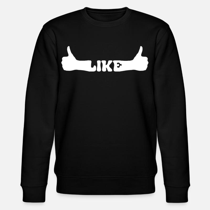 LIKE Daumen hoch Hand - Stanley/Stella Unisex Bio-Sweatshirt CHANGER  - Schwarz