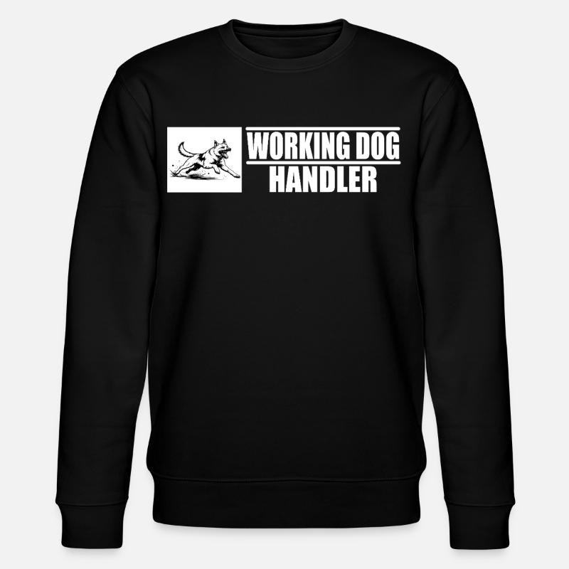 Working Dog Handler Motif - Stanley/Stella CHANGER Unisex Organic Sweatshirt - black
