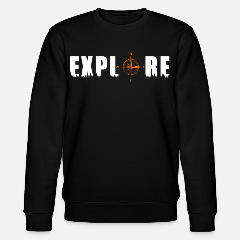 Explore Motiv mit einem Kompass - Stanley/Stella Unisex Bio-Sweatshirt CHANGER  - Schwarz