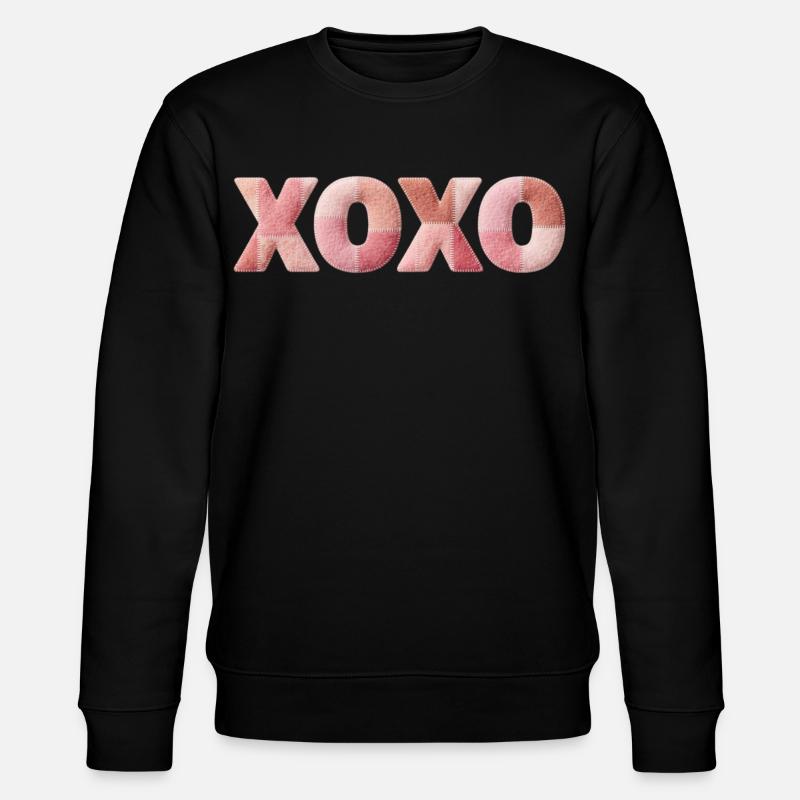 XOXO Patchwork disant Bisou-Câlin - Sweat bio CHANGER Stanley/Stella Unisexe - noir