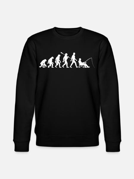 Evolution - Angler, Fishing Gift - Stanley/Stella CHANGER Unisex Organic Sweatshirt - black
