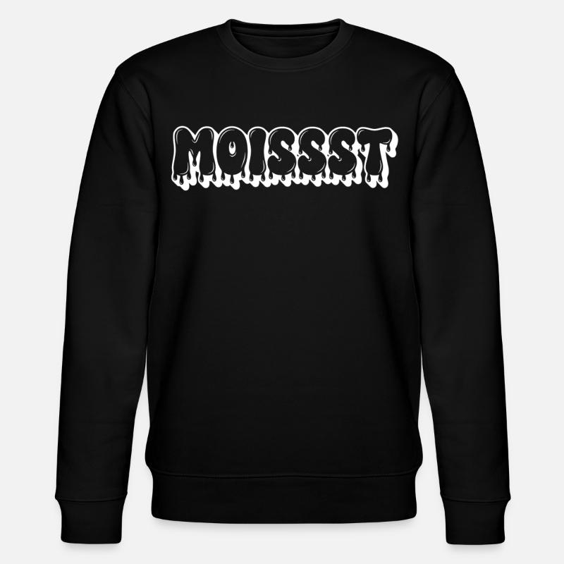 Moist Dripping Text - Stanley/Stella CHANGER Unisex Organic Sweatshirt - black