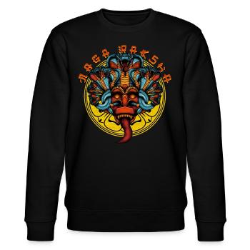 Naga Raksha- Cobra King - Stanley/Stella CHANGER Unisex Organic Sweatshirt - black - Front - Nik (191cm) & Marisol (170cm)