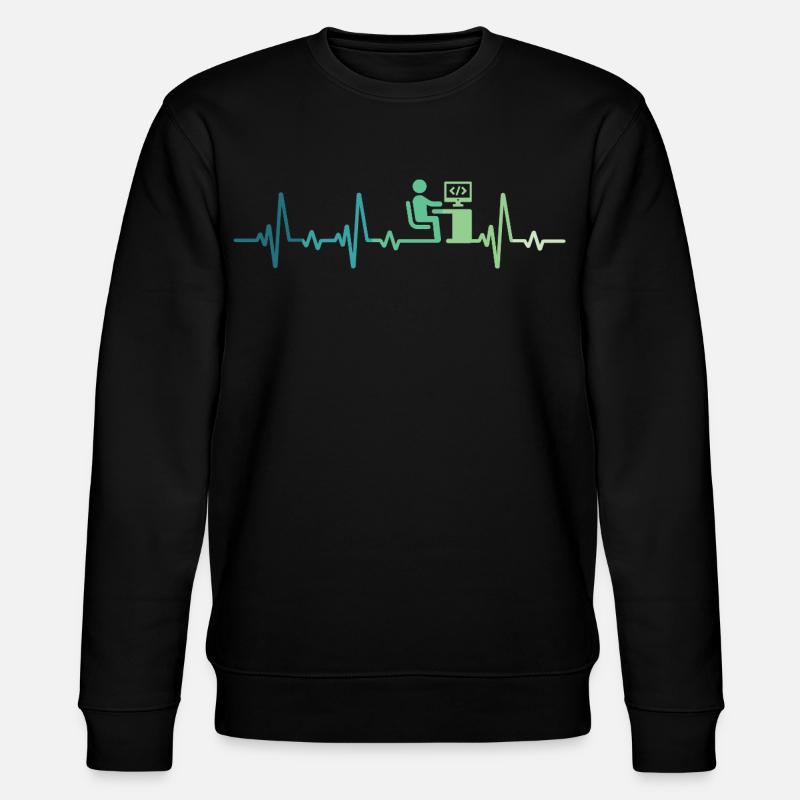 Heartbeat Programmer-Entwickler - Stanley/Stella Unisex Bio-Sweatshirt CHANGER  - Schwarz