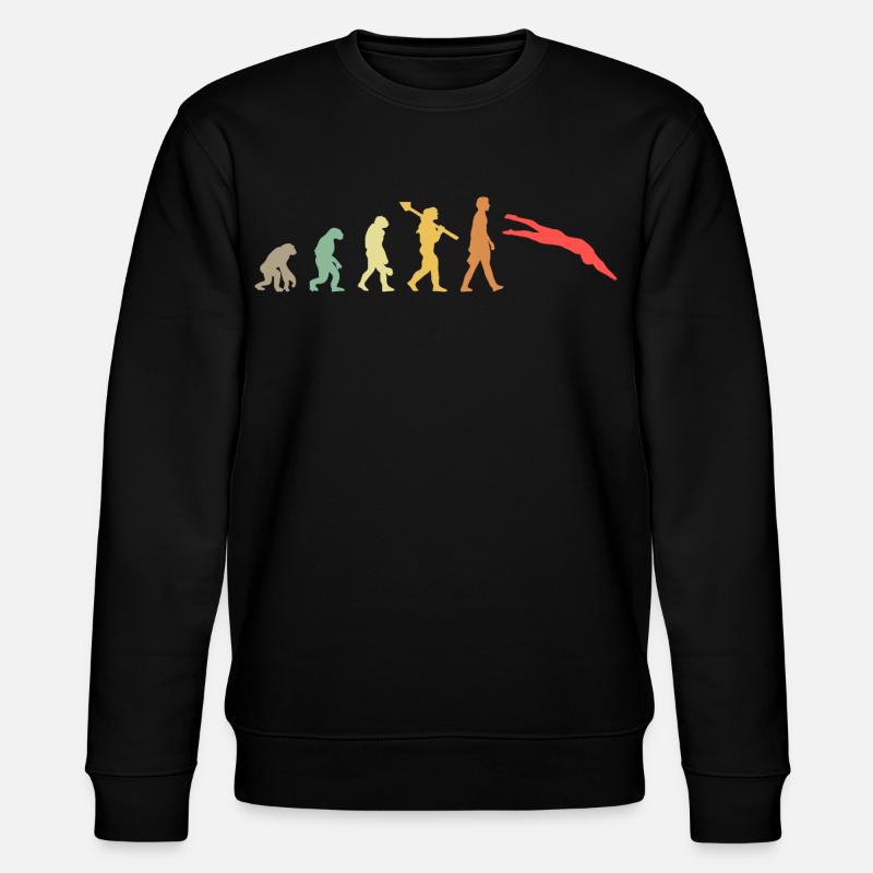 Evolution swimming Swimmer - Stanley/Stella Unisex Bio-Sweatshirt CHANGER  - Schwarz