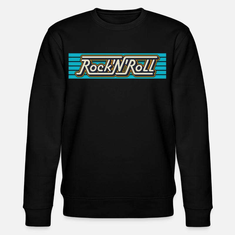 Rock 'n' Roll Retro-Typografie-Logo - Stanley/Stella Unisex Bio-Sweatshirt CHANGER  - Schwarz