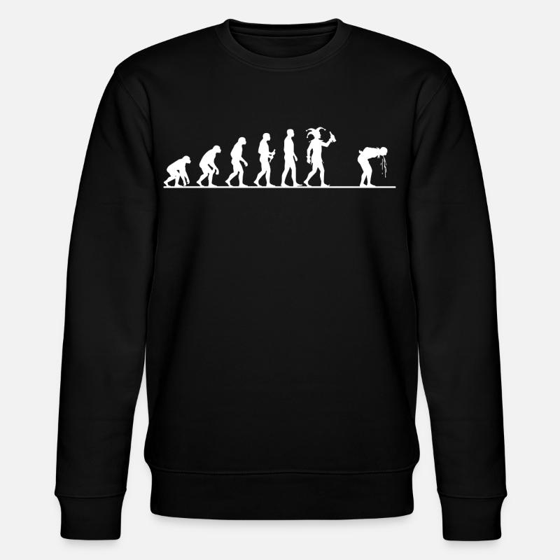 Karneval Evolution – Vom Affen zum Narren - Stanley/Stella Unisex Bio-Sweatshirt CHANGER  - Schwarz