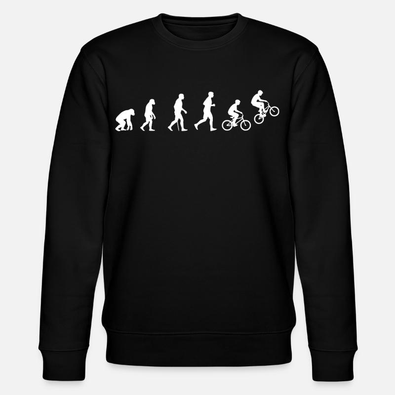 Evolution des BMX Action Fahrradfahrens - Stanley/Stella Unisex Bio-Sweatshirt CHANGER  - Schwarz