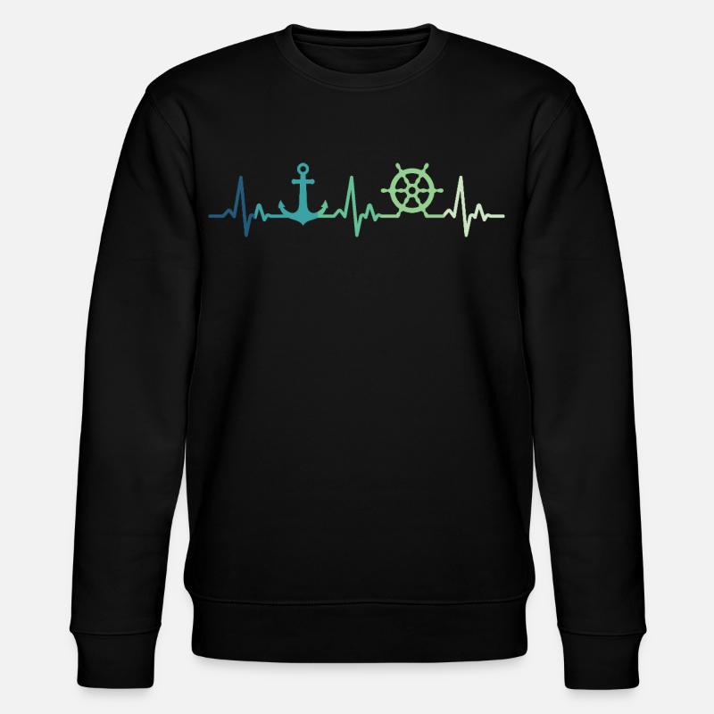 Ankerherzschlag Matrose Geschenk Matrose - Stanley/Stella Unisex Bio-Sweatshirt CHANGER  - Schwarz