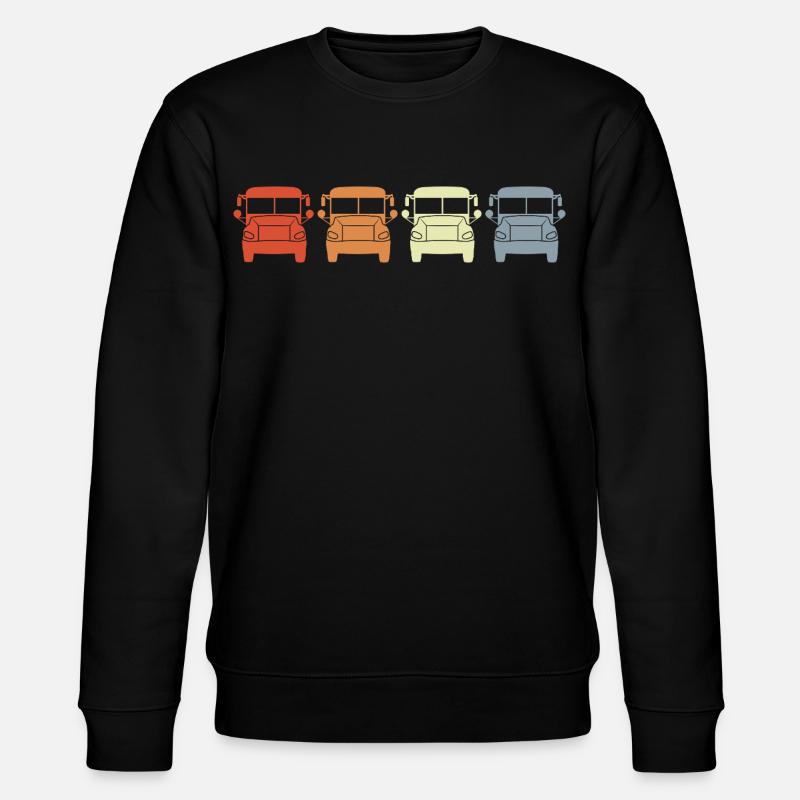 Retro Busse - Stanley/Stella Unisex Bio-Sweatshirt CHANGER  - Schwarz