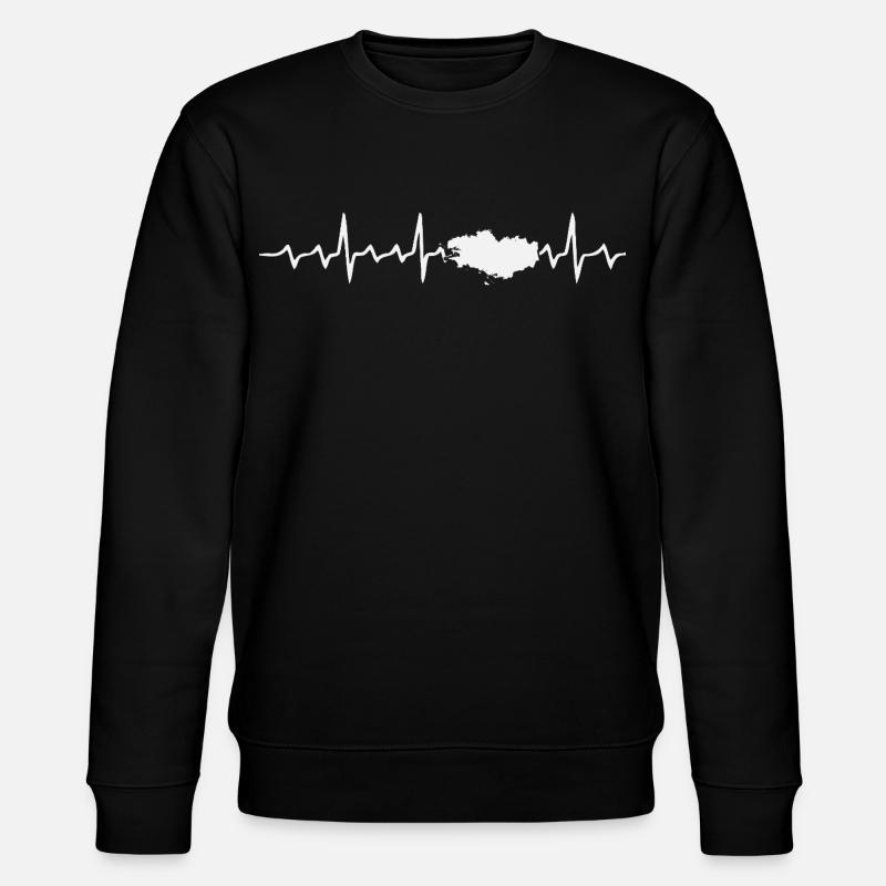 électrocardiogramme ECG breton - Sweat bio CHANGER Stanley/Stella Unisexe - noir