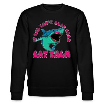 SHARK - Stanley/Stella CHANGER Unisex Organic Sweatshirt - black - Front - Nik (191cm) & Marisol (170cm)