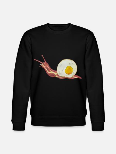 Baconschnecke Bacon and egg Spiegelei - Stanley/Stella Unisex Bio-Sweatshirt CHANGER  - Schwarz