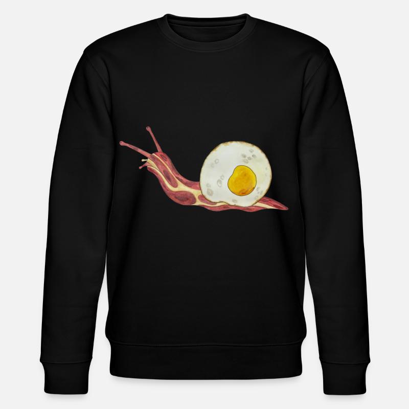 Baconschnecke Bacon and egg Spiegelei - Stanley/Stella Unisex Bio-Sweatshirt CHANGER  - Schwarz
