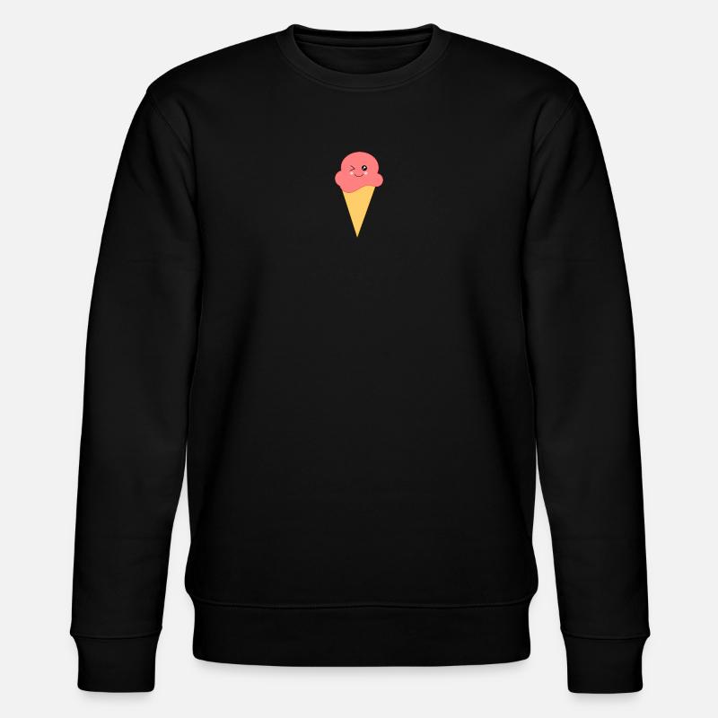Eis Eiscreme Erdbeereis - Stanley/Stella Unisex Bio-Sweatshirt CHANGER  - Schwarz