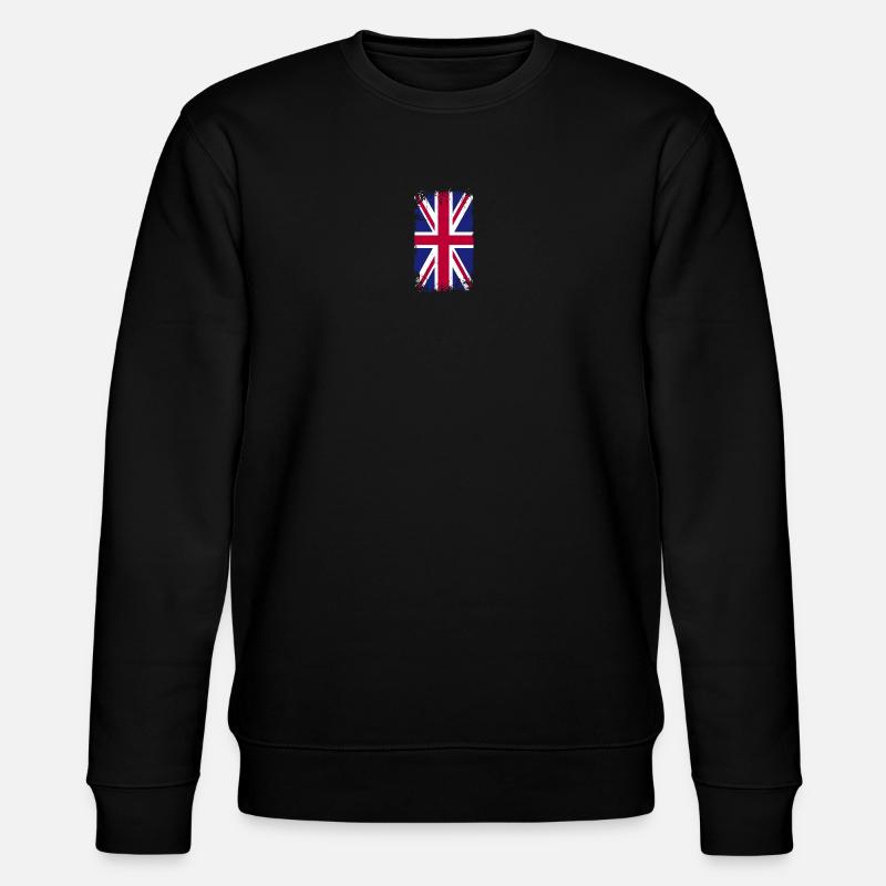 Grunge Union Jack Splash - Stanley/Stella CHANGER Unisex Organic Sweatshirt - black