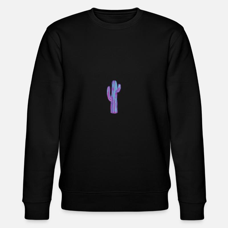 Kaktus gemalt bunt - Stanley/Stella Unisex Bio-Sweatshirt CHANGER  - Schwarz