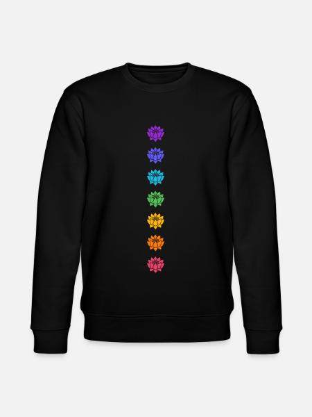 Lotus Chakras, Cosmic Energy Centers, Evolution - Stanley/Stella CHANGER Unisex Organic Sweatshirt - black