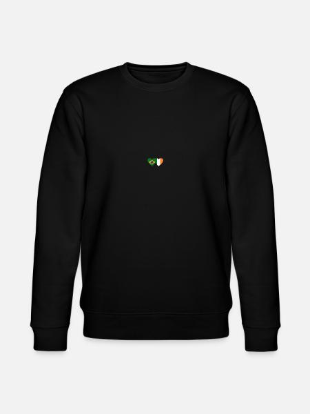 Brazil Ireland Flag Heart - Stanley/Stella CHANGER Unisex Organic Sweatshirt - black