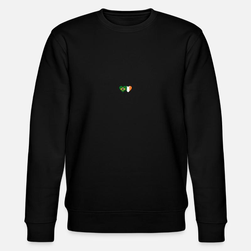 Brésil Irlande Drapeau Coeur - Sweat bio CHANGER Stanley/Stella Unisexe - noir